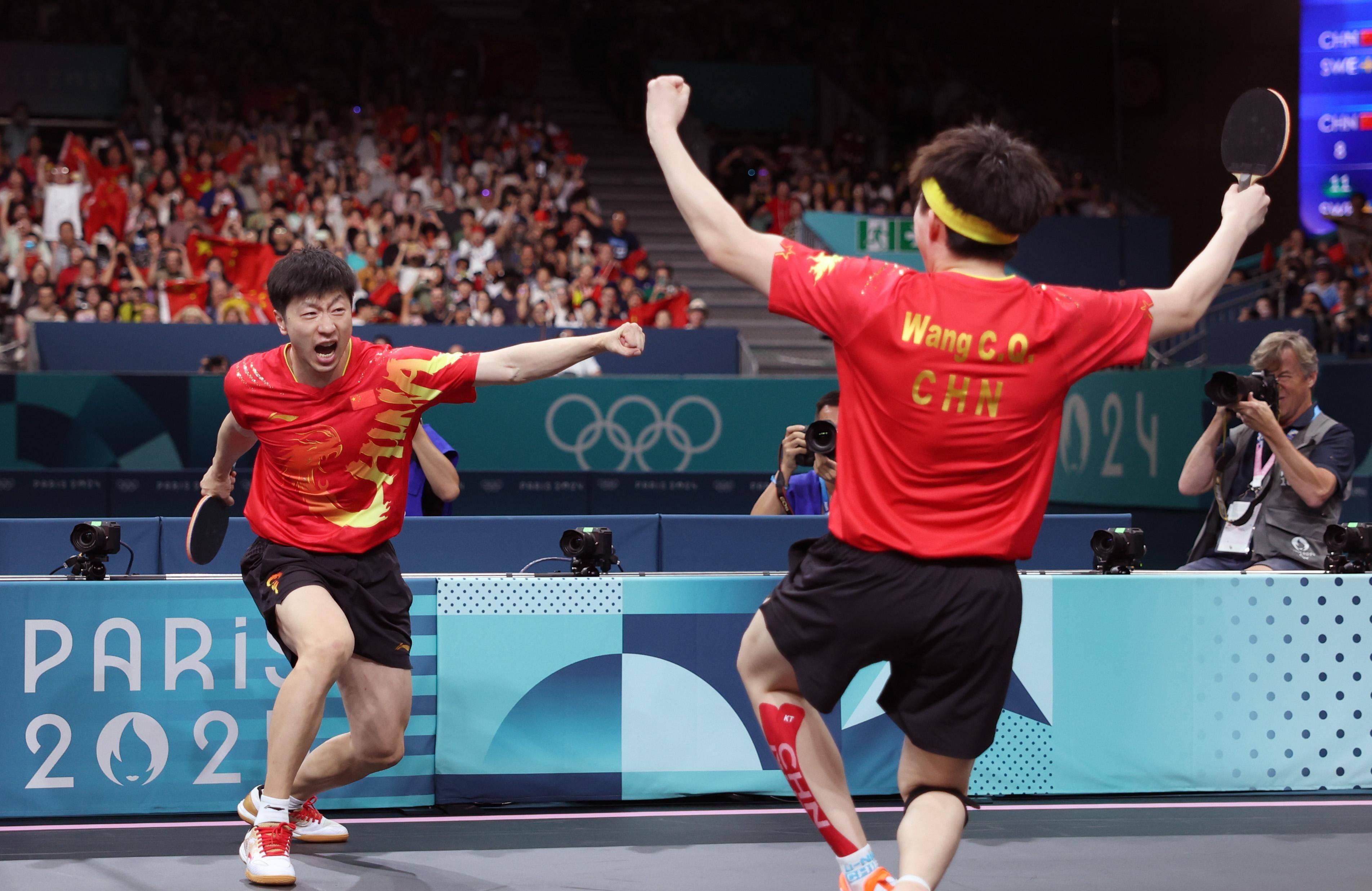 包含法国乒乓球队鏖战英国乒乓球队，马龙关键制胜的词条